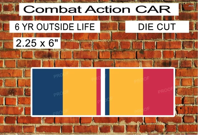 Combat Action Ribbon "Car" Military Decal Sticker