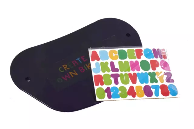 Bicycle Number Plate Kids Childs Design Your Own Handlebar & Sticker Set Black