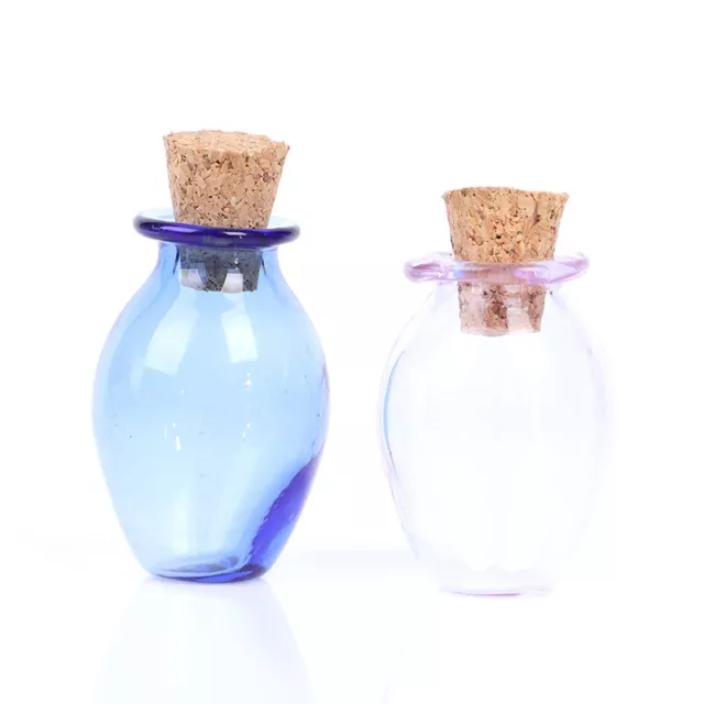 2pcs 1:12 Dollhouse Miniature Glass Color Bottes Cork Bottes Tiny Jar Modè-tz 3