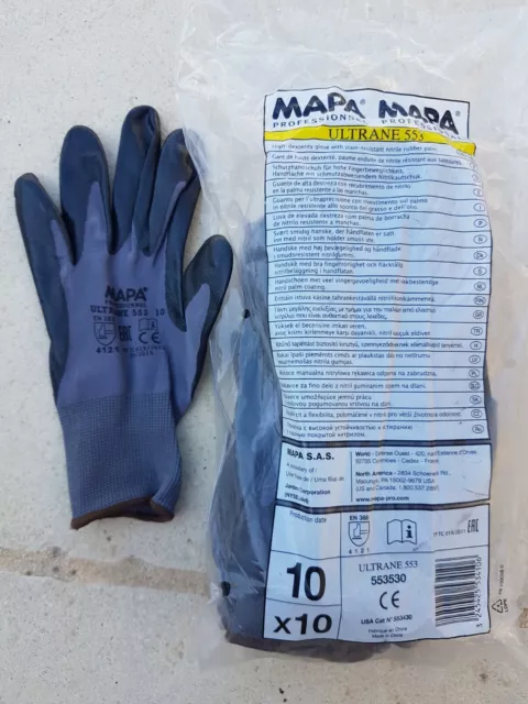 lot de 10 paires de gants de protection MAPA ULTRANE 553 Taille 10 (XL)