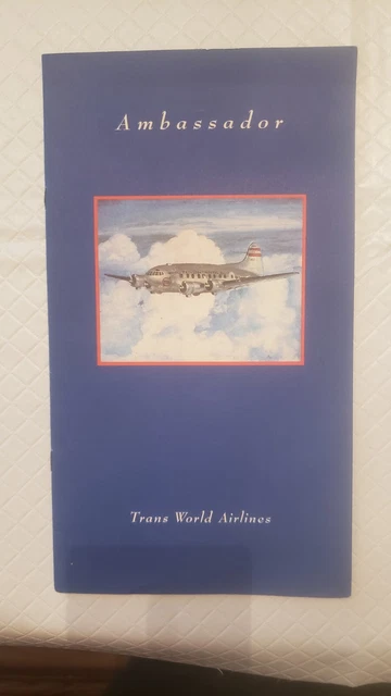 VINTAGE TRANS WORLD AIRLINES TWA BOEING SA307  Stratoliner AMBASSADOR MENU