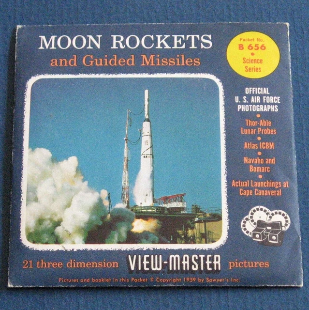 View-Master 3-Reel Packet S4 Type Moon Rockets Guided Missles B656 Viewmaster