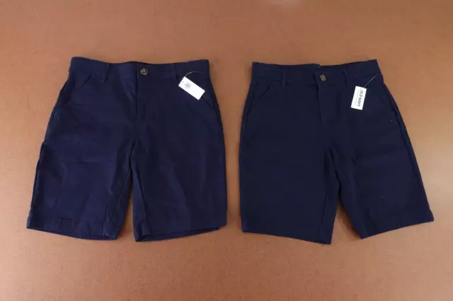 Lot of 2 Old Navy Girls Size 14 Ink Blue School Uniform Twill Bermuda Shorts NWT