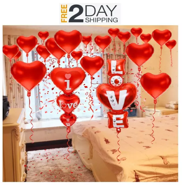 22 Globos de Amor Love Helio Apoyado Decoración Para San Valentín Regalos Set EE. UU.