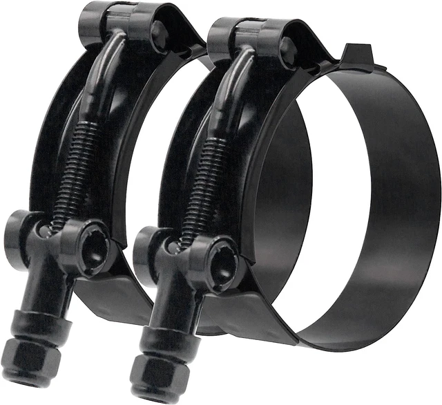 ISPINNER 2 Pack 1.5 Inch Stainless Steel T-Bolt Hose Clamps, Clamp Range 44-50Mm