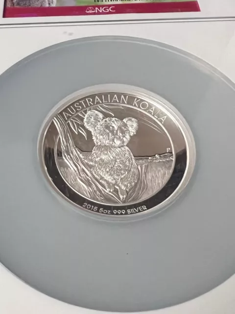 2015 P 5 oz. Australia S$8 Koala High Relief PF70 Ultra Cameo High Relief