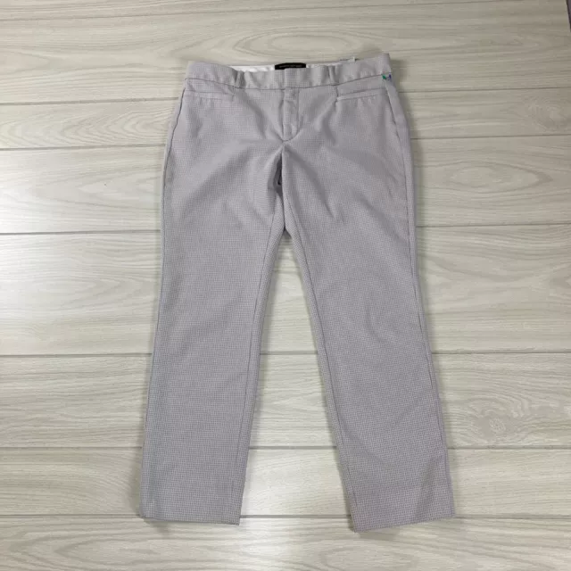 Banana Republic Sloan Fit Pants 8P (31x26) Silver Textured Cropped Stretch