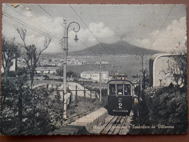 PANORAMA E FUNICOLARE DA VILLANOVA foto Vecchia fotografia di Napoli cartolina