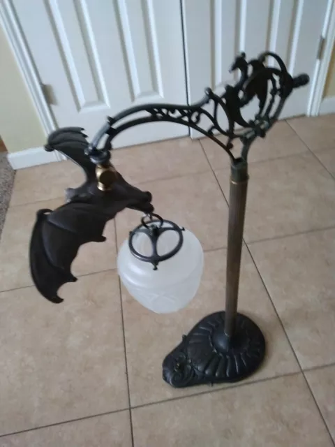 TL Fabulous BAT Gothic Table Lamp Solid Bronze Artist-Made USA 2