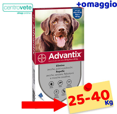 Bayer Advantix  4 Pipette per CANI da 25 a 40 kg → Antiparassitario Spot on Cane