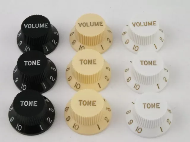 Stratocaster Knobs 24 Spline CTS fit 1 Volume & 2 Tone for USA Fender guitars