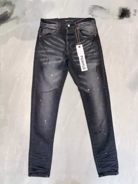 2024 NEW PURPLE Brand Men's Slim Ripped Jeans Vintage Straight Black ...