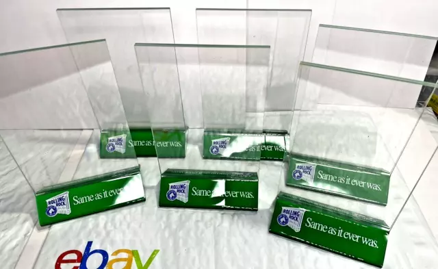 Lot of 6 - Rolling Rock "Same As It Ever Was" Table Tent Holders Promo 7 x 4