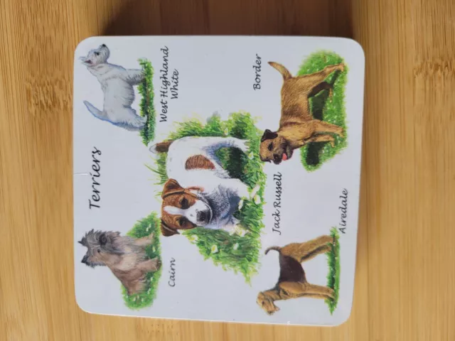 Dog Themed Tea And Coffee Coasters Terriers Jack Russell Boalrder Cairn Airedale