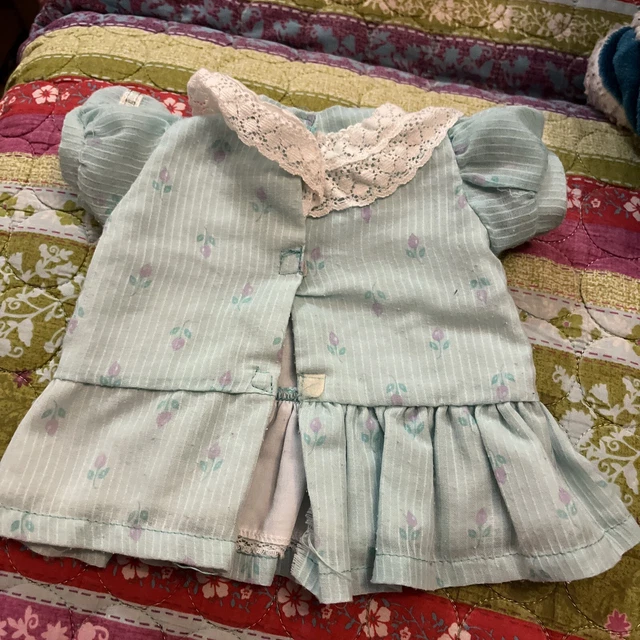 CUTE VINTAGE Cabbage Patch Kids Girl Cornsilk Mint Flower Print Lace