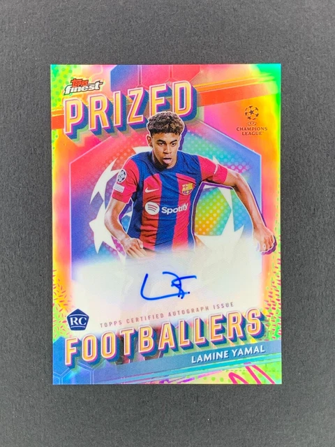 2023-24 TOPPS FINEST UEFA Prized Footballers Lamine Yamal Auto Rookie