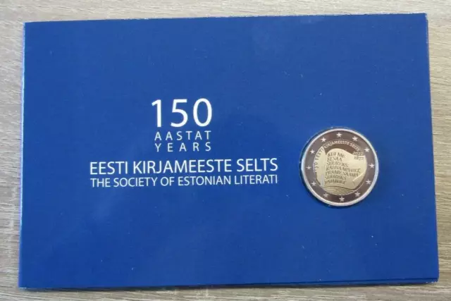 2 euro Estland 2022 : 150. Jahre  estnischen Literatur-Gesellschaft in Coincard