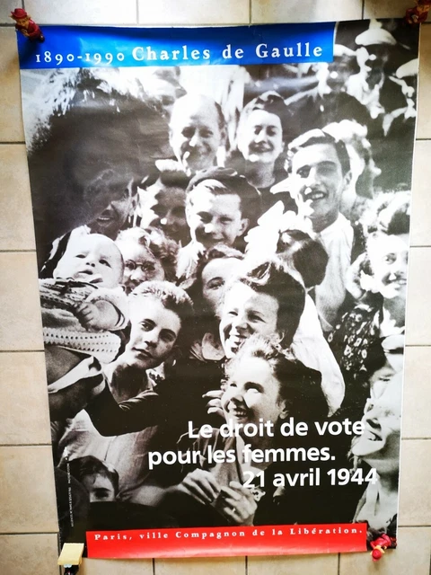 Affiche Originale AVEC DE GAULLE POUR LA FRANCE – 1967, Prémices Mai 68, 59x79cm