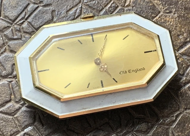 Montre Vintage Old England 1967 - Chiffres Romains, Cadran Doré Et Noir, Avec Boîte D'origine