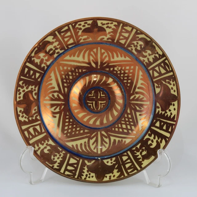 Antiguo Plato de Ceramica de REFLEJOS Manises Fabrica GIMENO RIOS