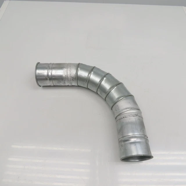 4" Rolled End Nordfab Style Welded Gored Vacuum Exhaust Duct Elbow 90° 15" CLR