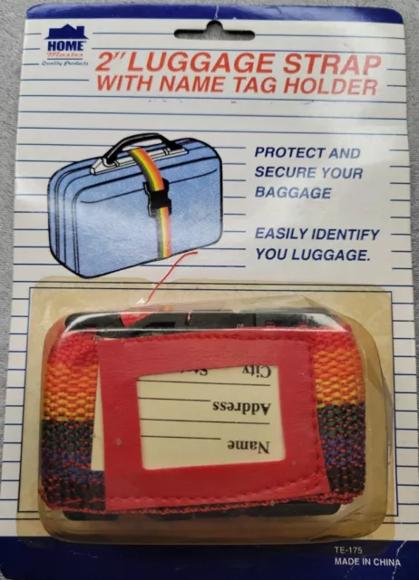 VTG Rainbow Colored 2" Luggage Purse Strap ID Window new in package old stock