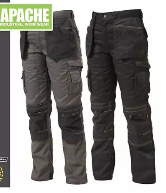 Apache Work Trousers - Knee-Pad & Twill Holster Pockets Cordura Triple Stitched