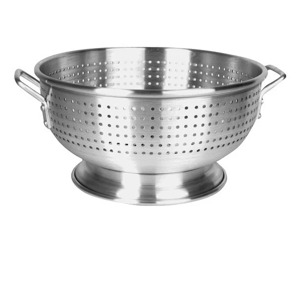 Thunder Group ALHDCO003, 16 Qt Aluminum Colander with Base and 2 Handles, Round