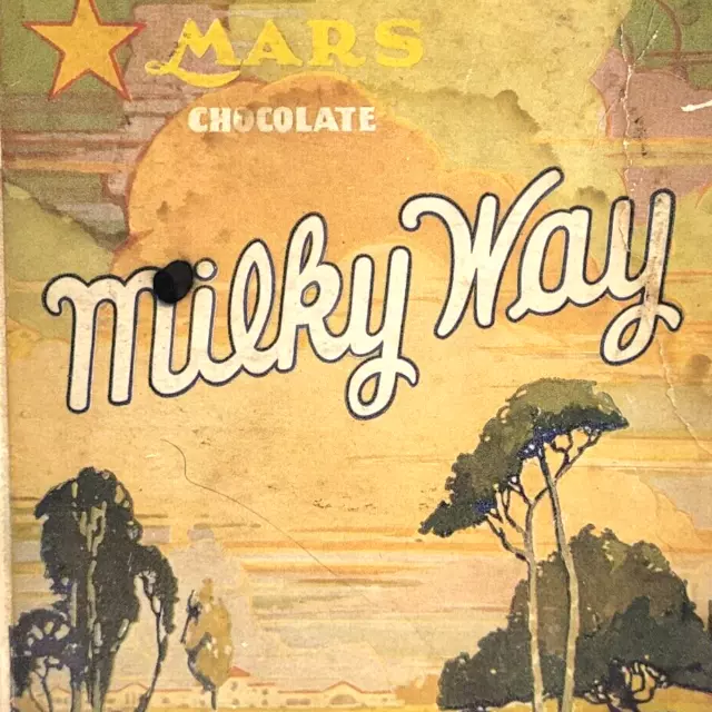 c.1925 Mars Milky Way Chocolate Candy Bar Box Store Display 5 Cents Art Nouveau