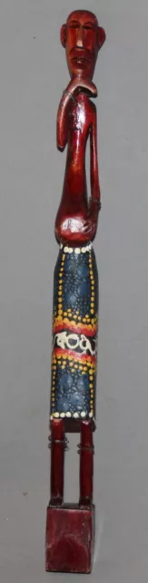 Vintage Hand Carved Painted Wood African Man Figurine