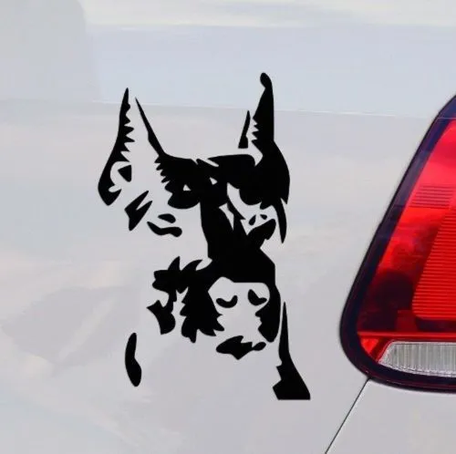 2x Dobermann Dogge Die Cut Fun Decal Sticker 17cm Hund Farbwahl Aufkleber