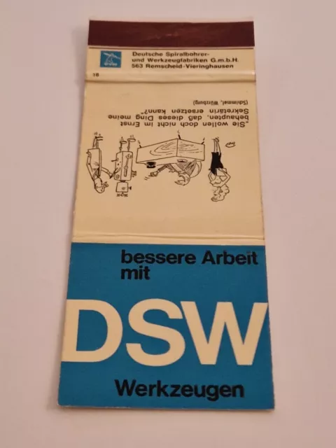 Streichholzheftchen, DSW, Spiralbohrer - Werkzeugfabrik GmbH, 563 Remscheid