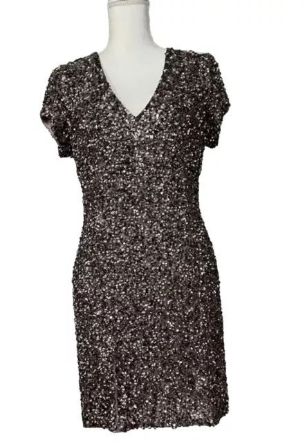 PARKER Gold Mauve Sequin Serena Party dress -NWT -size 12