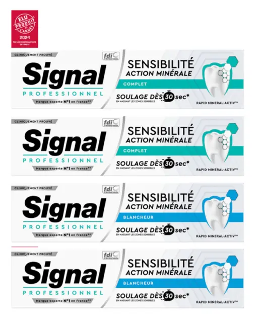 Lot de 4 tubes de dentifrice Signal Professionnel