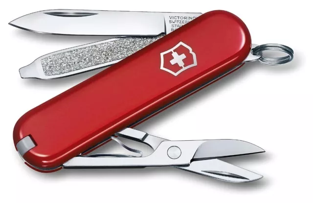 Victorinox Swiss Army Classic SD, (7) functions Folding Pocket Knife, Red