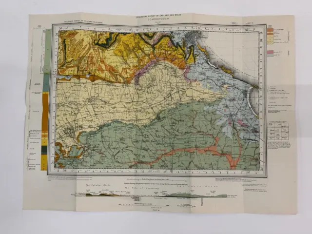 Ordnance Survey Geological, Drift, Folded Map, Scarborough area, 1961