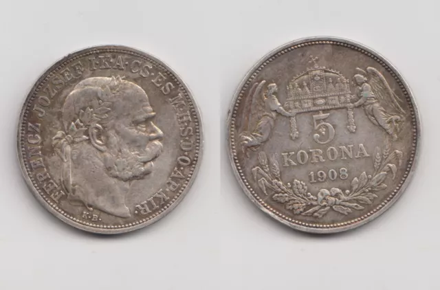 MJS-Coins: 5 Korona 1908 KB- Franz Joseph I.- Silber