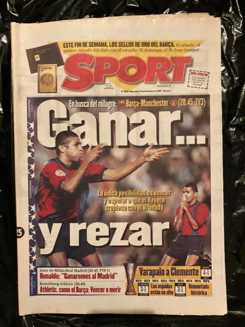 1998/99    Barcelona    v    Manchester United    SPORT    25/11