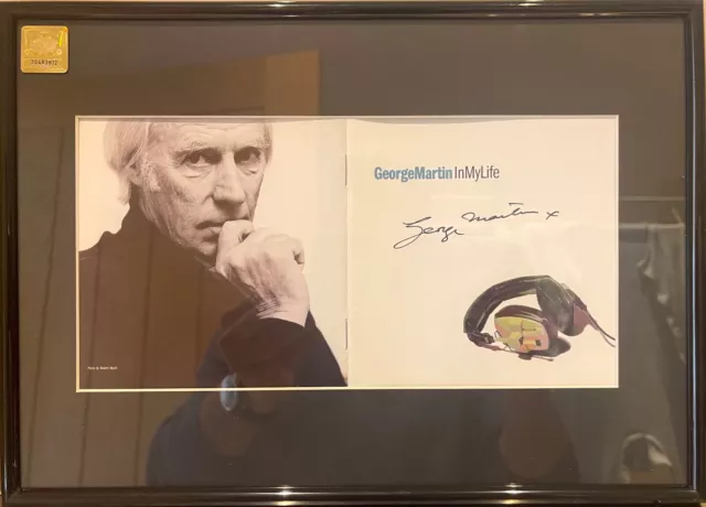 Hand Signed Sir George Martin (Beatles Producer) RARE Framed CD Cover & COA