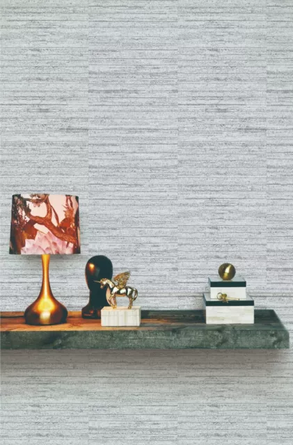 10M Classy Grey Textured Wallpaper Roll Horizontal Line Style Wallpaper AU STOCK