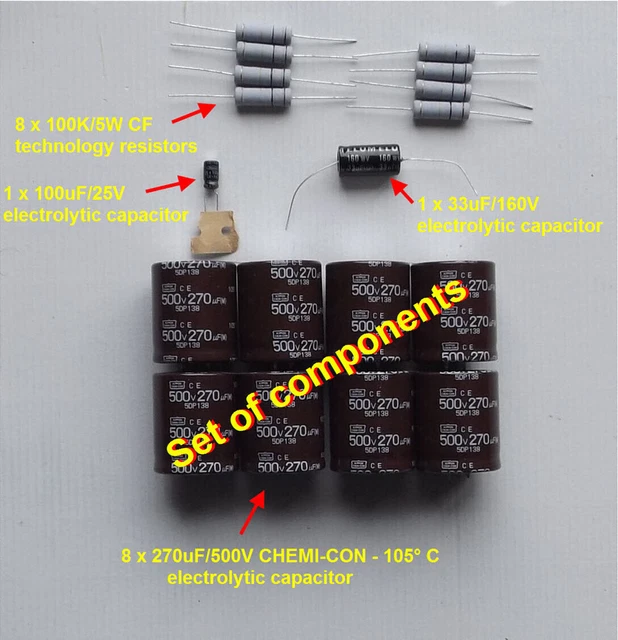 KENWOOD TL922A AMPLIFIER HV Electrolytic capacitors repair kit. 150.