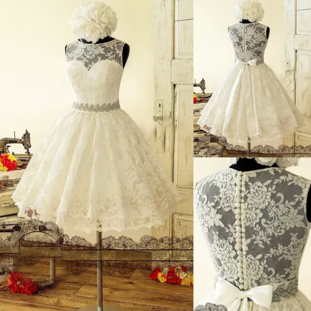 Plus Size Short Wedding Dresses Lace Straps Sleeveless Knee Length Bridal  Gowns