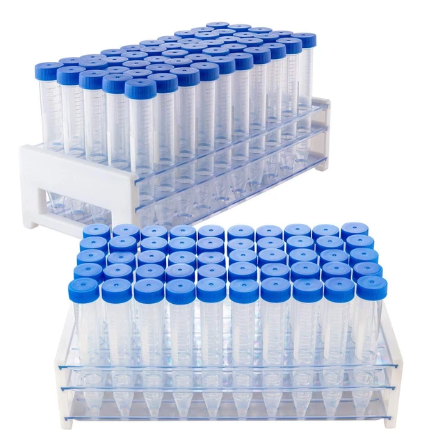 Conical Centrifuge Tubes 15mL, 100Pcs Sterile Plastic Test Tubes