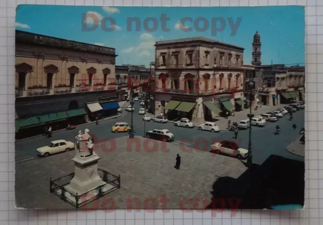 Cartolina  Maglie Piazza Municipio  viaggiata '67  rara bella Lecce  animata