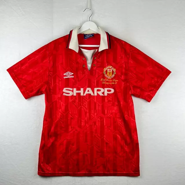 Manchester United 1992-1993-1994 Home Shirt - Large - PL Embroidery