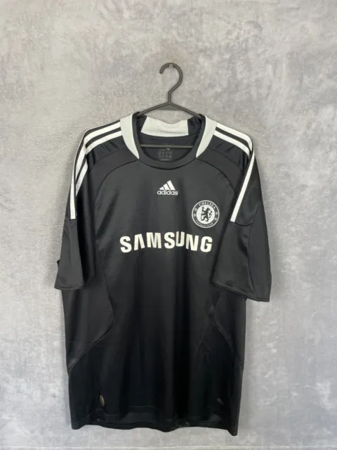 Chelsea Away football shirt 2008 - 2009 Black Adidas Mens Size XL