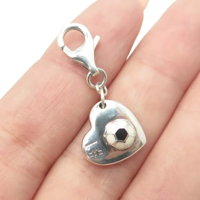925 Sterling Silver Enamel #1 Heart Charm Pendant