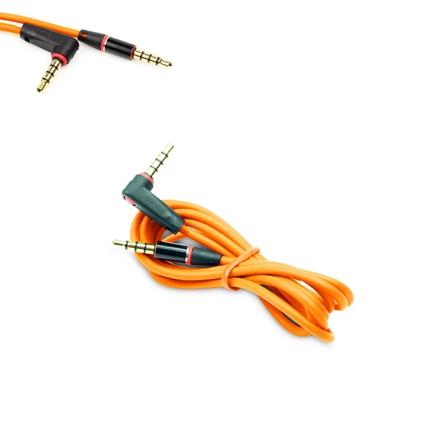 4Ft 3.5Mm Aux L Audio Cable Cord Orange For Lg Optimus G2 L9 Htc One Moto X G
