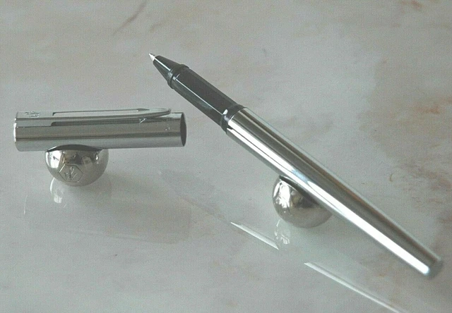stylo bille à capuchon Waterman DG argent massif lisse 1970's Neuf