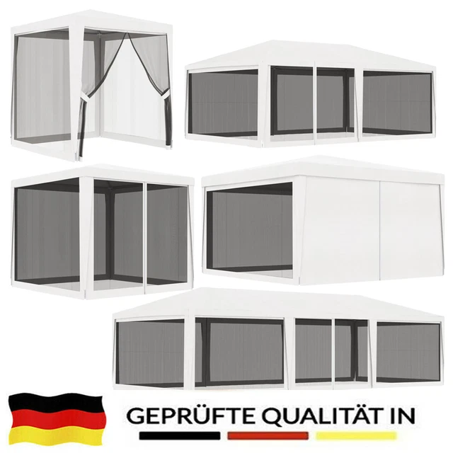 Partyzelt mit 4 Netz-Seitenwänden Gartenpavillon Pavillon Gartenzelt Partyzelt